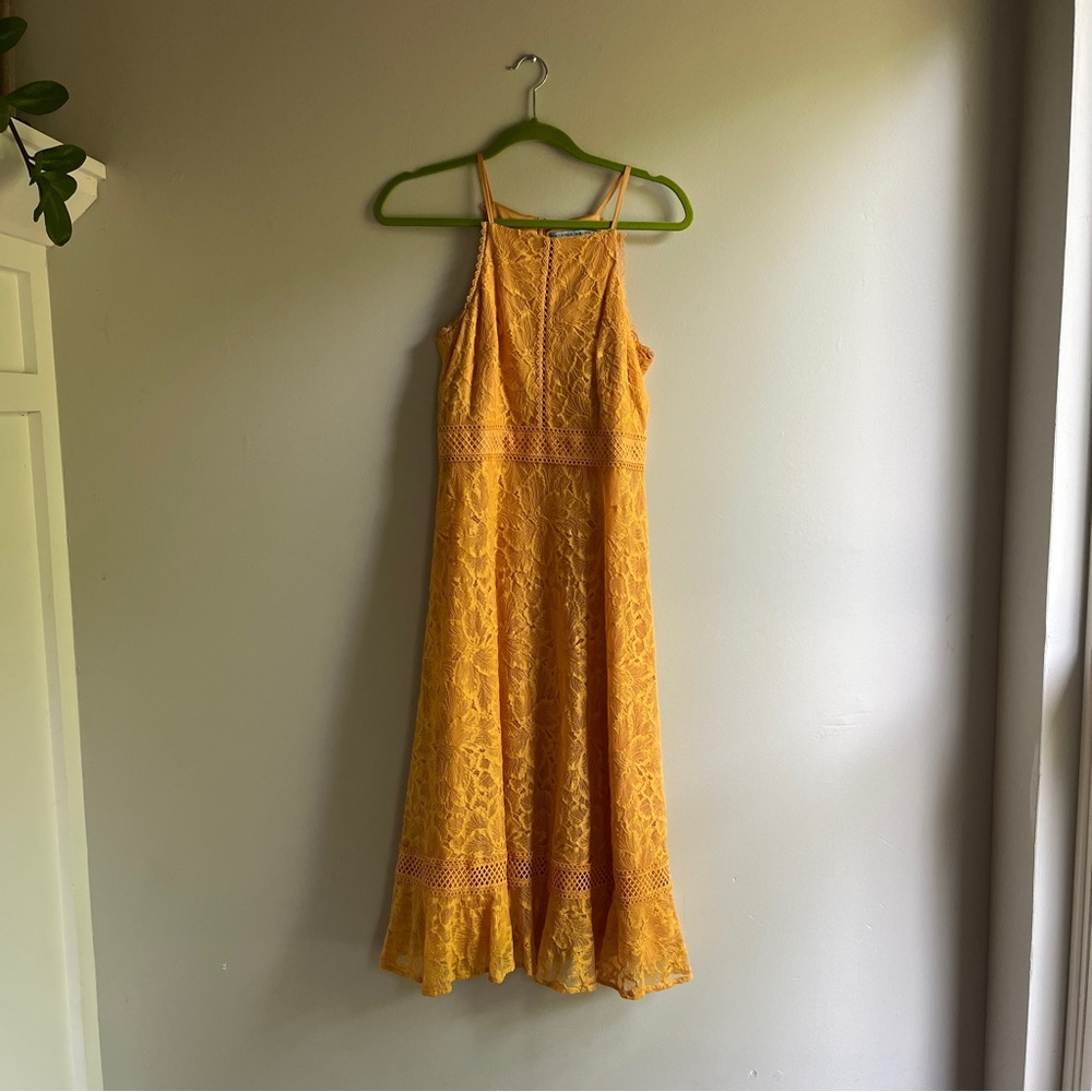 Yellow Lace Midi Dress Antonio Melani